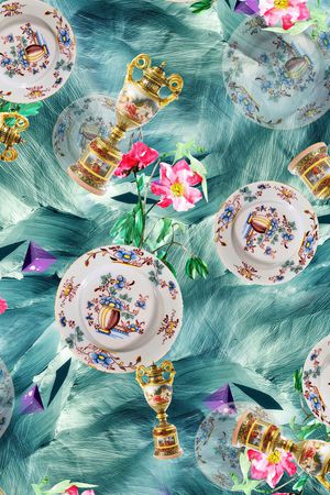 抽象底纹印花华亿平台图片