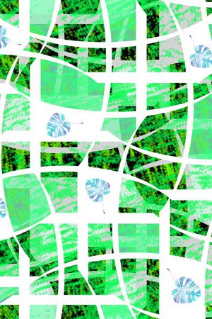 芭蕉叶几何虚拟色块印花华亿平台图片