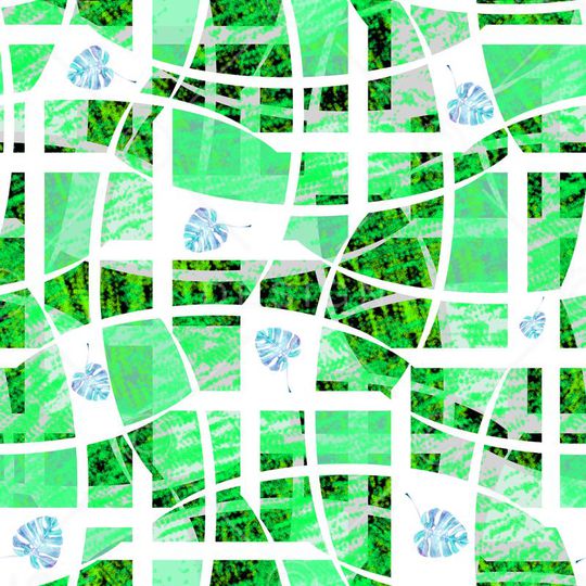 芭蕉叶几何虚拟色块印花华亿平台图片