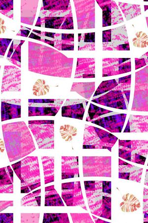 芭蕉叶几何虚拟色块印花华亿平台图片