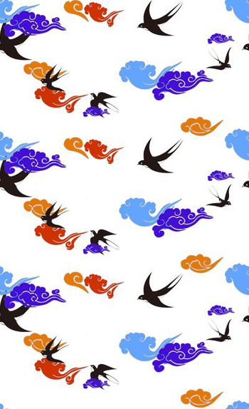 百鸟图印花华亿平台图片