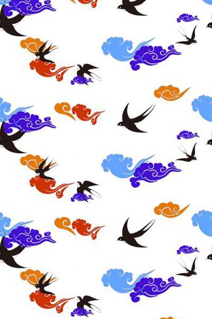 百鸟图印花华亿平台图片