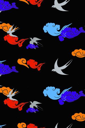 百鸟图印花华亿平台图片