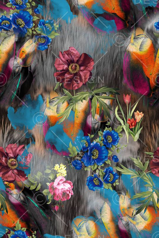 花卉印花华亿平台图片