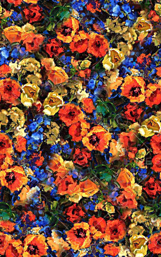 时尚抽象手绘大笔油画数码印花印花华亿平台图片