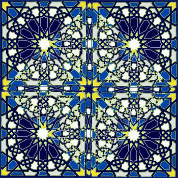 673565-瓷砖窗花蓝