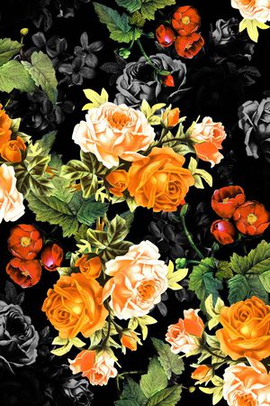 花卉印花华亿平台图片