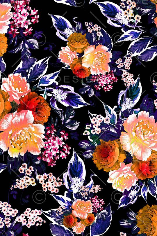 花卉印花华亿平台图片