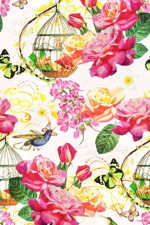 水彩花卉、抽象肌理印花华亿平台图片