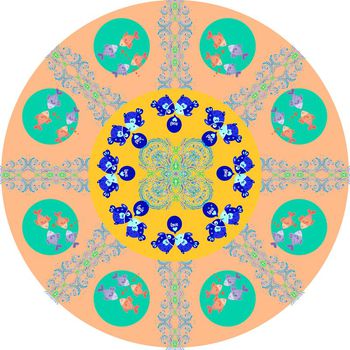 673951-10287 儿童卡通地毯（圆）-2