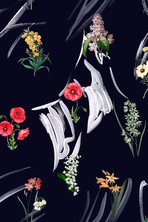 黑底印花华亿平台图片