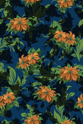 674055-清新花卉搭配复古水墨