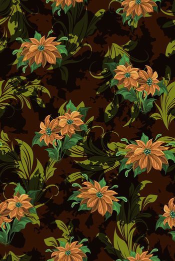 674056-清新花卉搭配复古水墨1