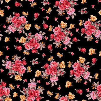 674139-睡衣花卉黑