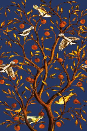 花鸟印花华亿平台图片