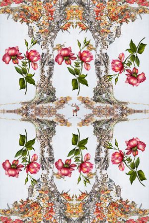 树叶印花华亿平台图片