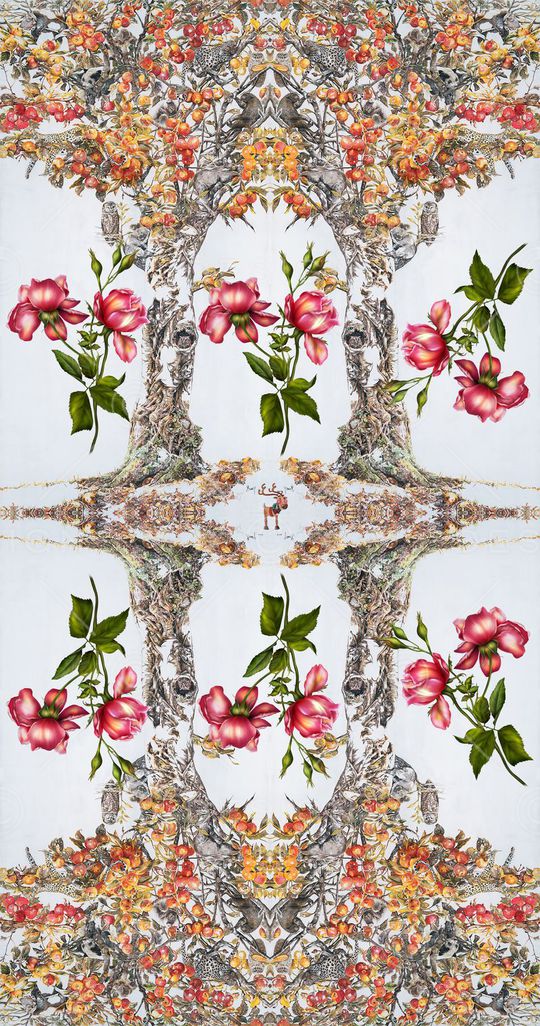 树叶印花华亿平台图片