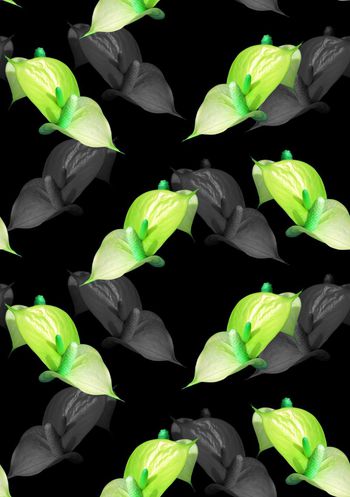 674250-时尚黑底热带小花-4