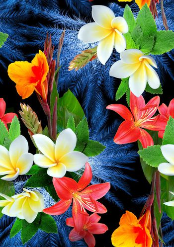 棕榈叶印花华亿平台图片