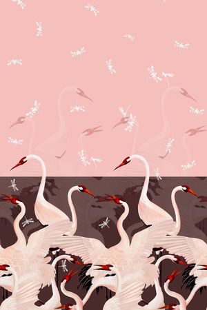 定位仙鹤印花华亿平台图片