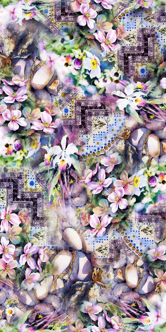 水彩花卉印花华亿平台图片