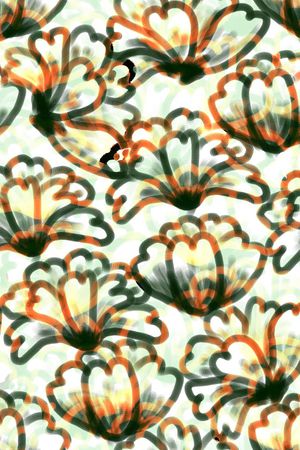 写意花卉印花华亿平台图片