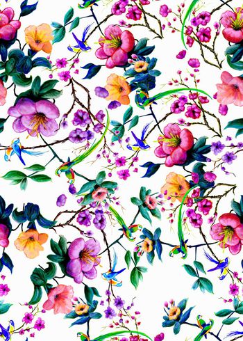 674634-水彩花鸟1