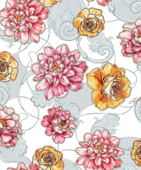 牡丹印花华亿平台图片