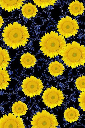 向日葵印花华亿平台图片