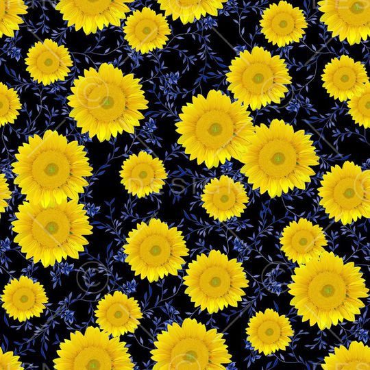 向日葵印花华亿平台图片