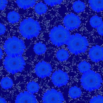 674773-太阳花蔓藤叶子蓝