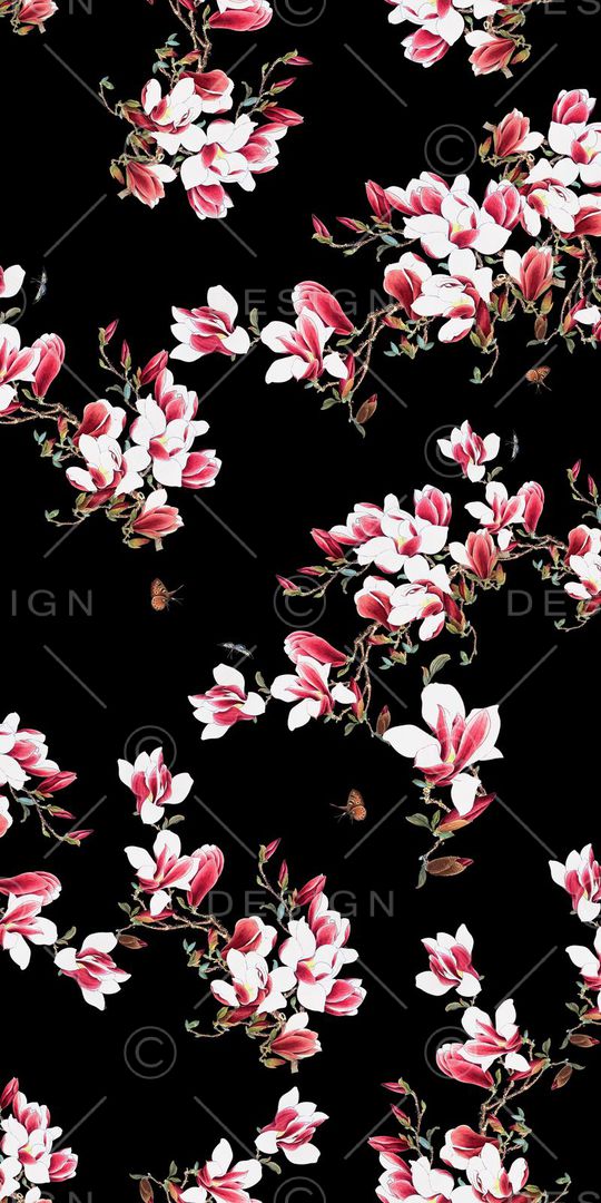 玉兰花印花华亿平台图片