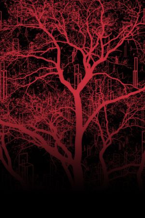 抽象树木和建筑几何印花华亿平台图片