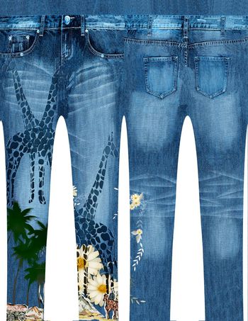 定位牛仔裤印花华亿平台图片