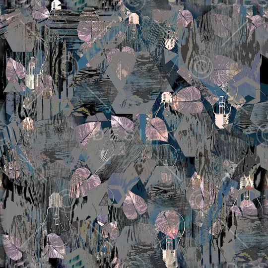 叶子纹理印花华亿平台图片