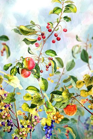 叶子。树枝印花华亿平台图片