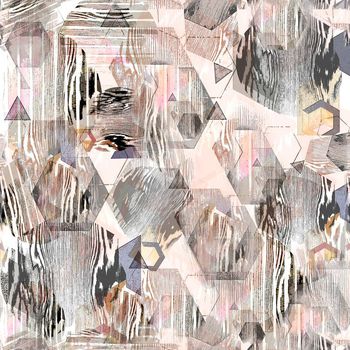 抽象几何印花华亿平台图片