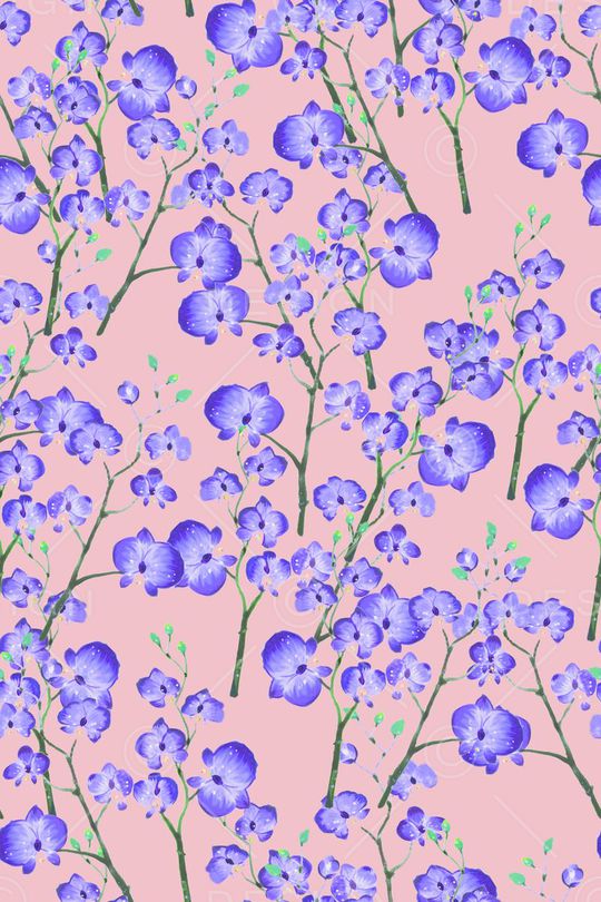 水彩花卉印花华亿平台图片