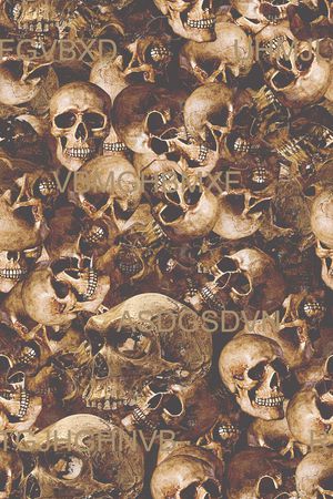 时尚抽象手绘骷髅头数码印花印花华亿平台图片