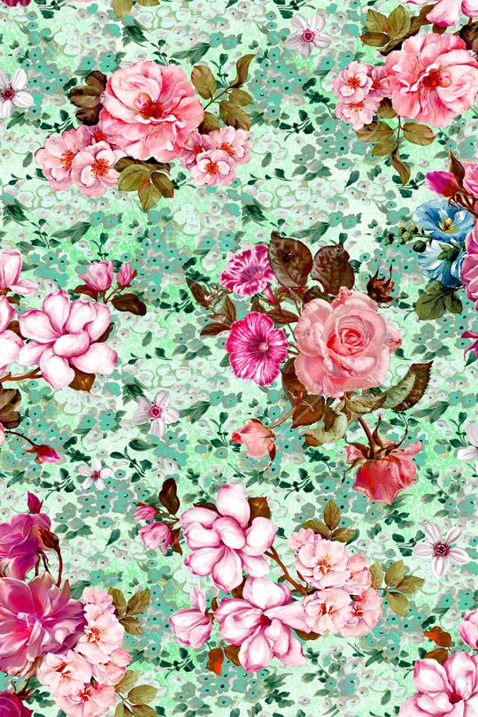 水彩花卉印花华亿平台图片