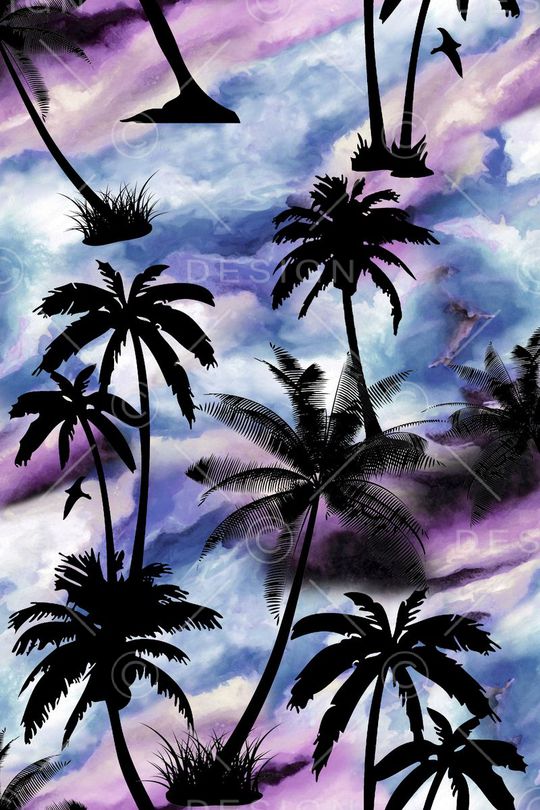 热带椰树印花华亿平台图片