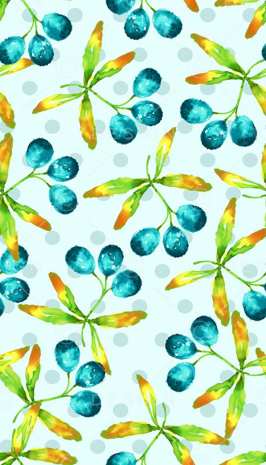 水彩水果印花华亿平台图片