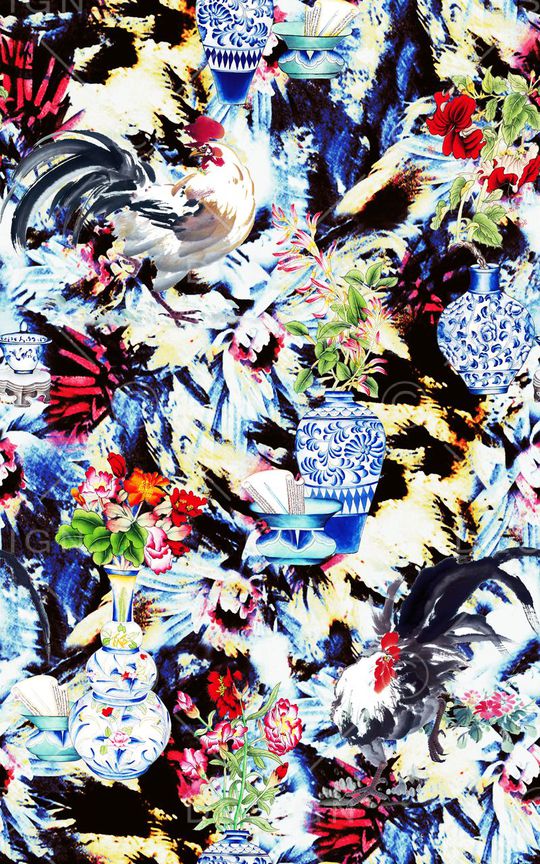 中国风印花华亿平台图片