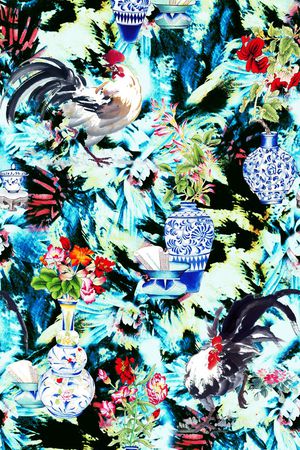 中国风印花华亿平台图片