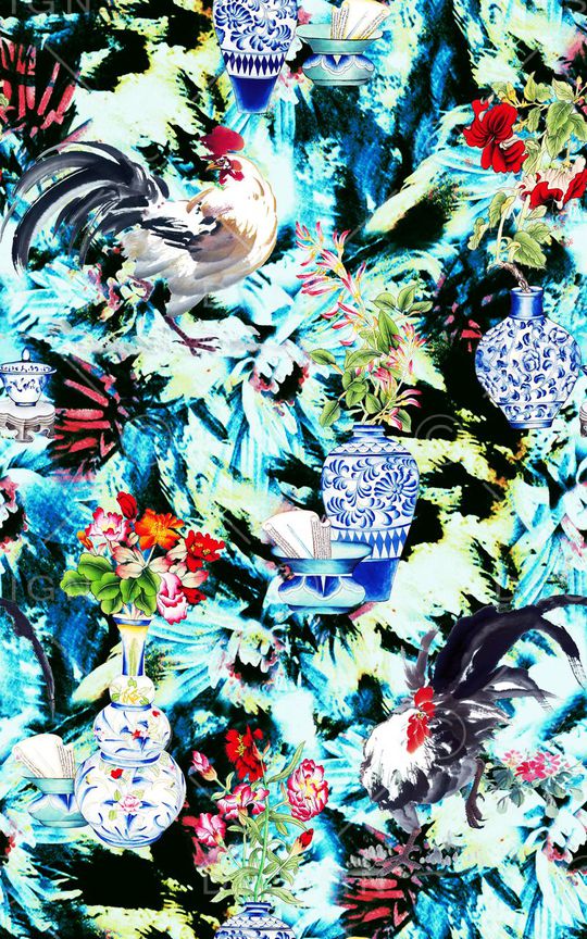 中国风印花华亿平台图片