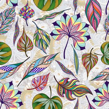 675501-民族树叶卷草纹花卉