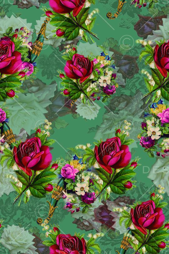 花卉印花华亿平台图片