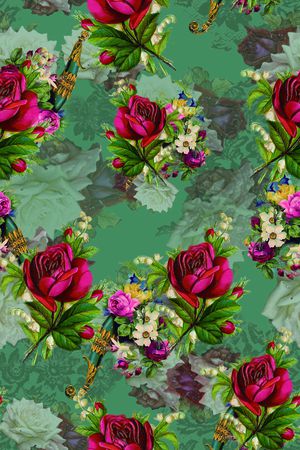 花卉印花华亿平台图片