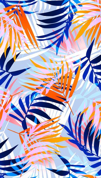 热带、树叶、简单印花华亿平台图片