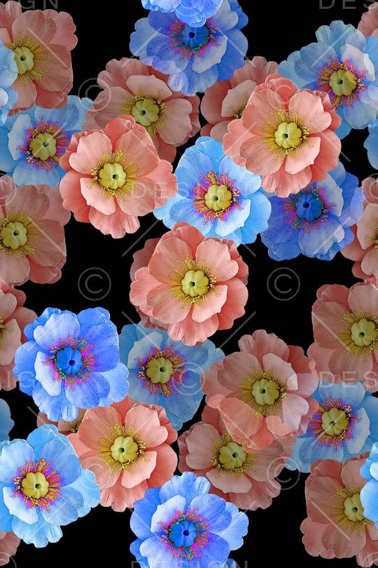 水彩花朵印花华亿平台图片